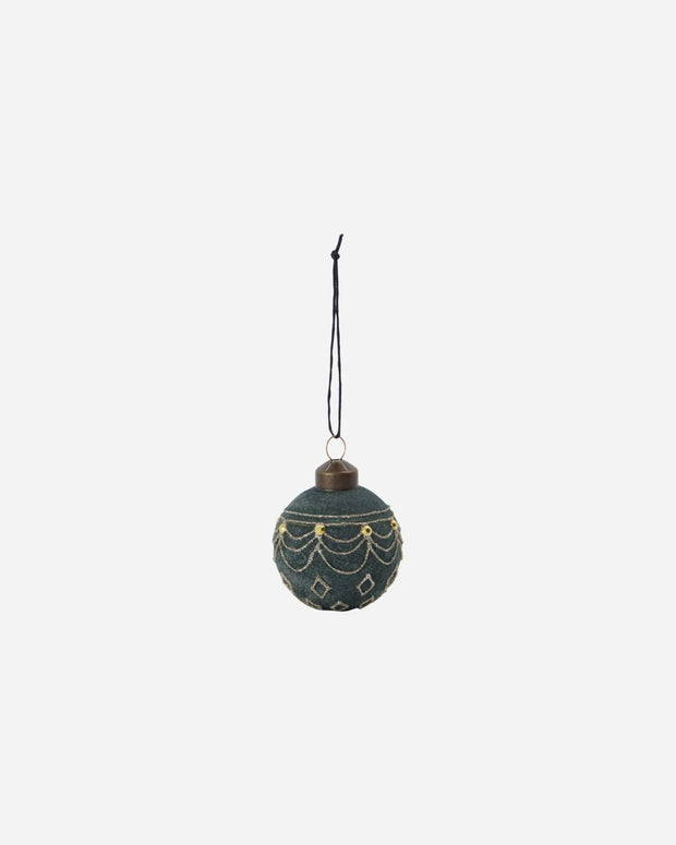 Small Dusty Green Velour Ornament