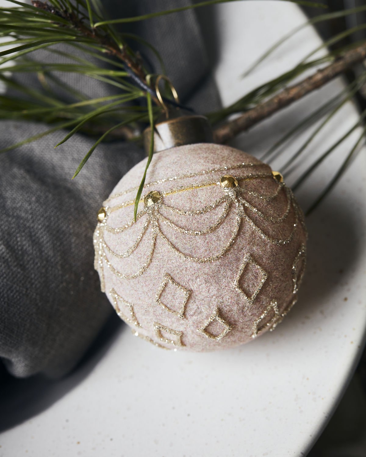Small Sand Velour Ornament