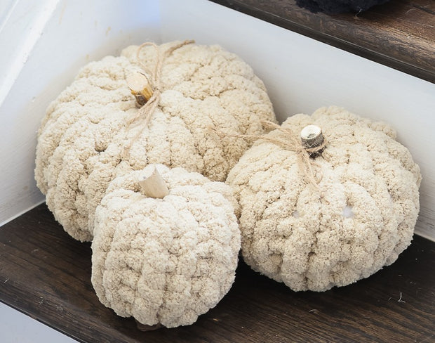 Knit Pumpkins by Sand & Pine