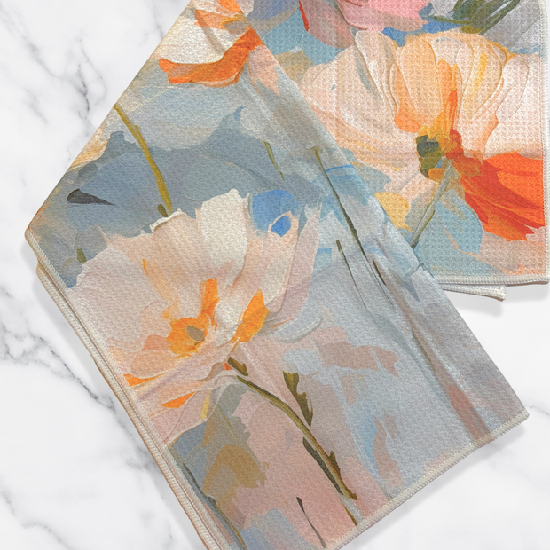 Blue Floral Kitchen | Recycle Microfiber Waffle Tea Towel