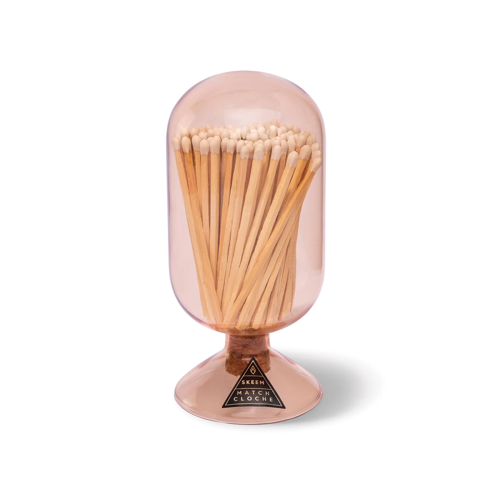 Copper match striker with matches inside on a white background