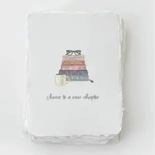 Front-"Cheers to a new chapter" Book Graduation Greeting Card