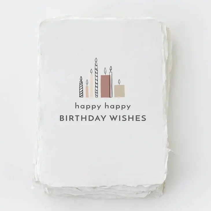 Front-"Happy Happy Birthday Wishes" Birthday Friend Greeting Card