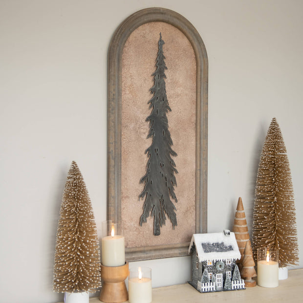 Framed Pencil Pine Silhouette Wall Decor