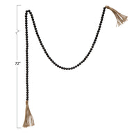 Paulownia Wood Bead Garland with Jute Tassels