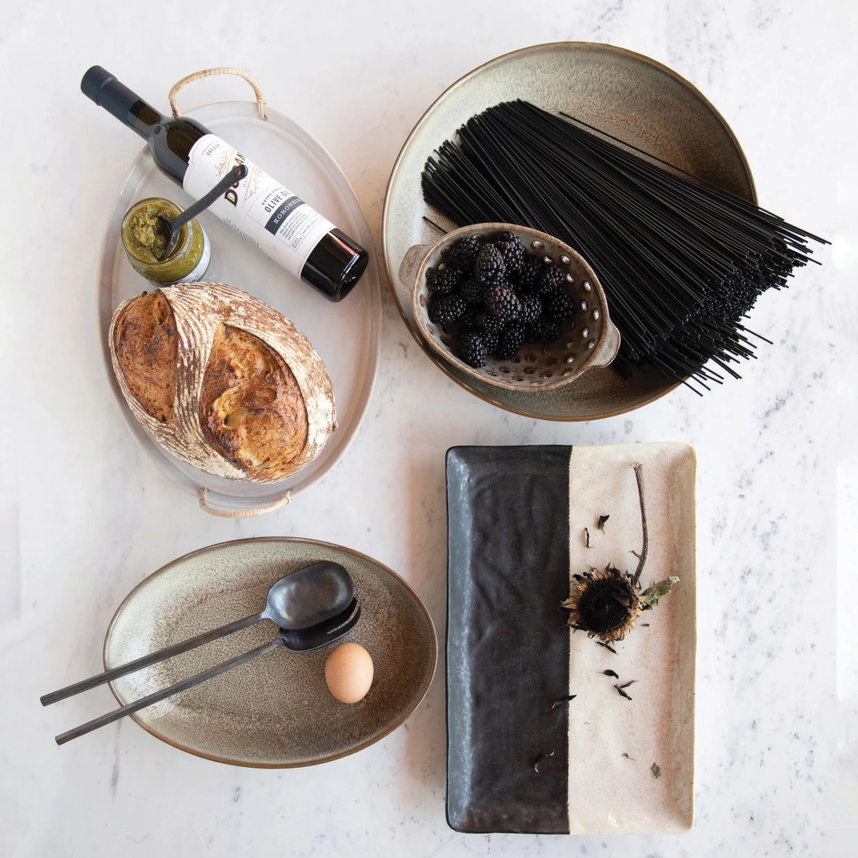 Stoneware Berry Bowl with Glaze