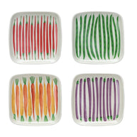 Hand-Painted Stoneware Plate with Vegetables, 4 styles