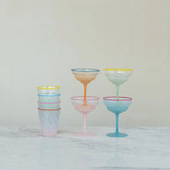 8 oz. Twisted Drinking Glass with Colored Rim