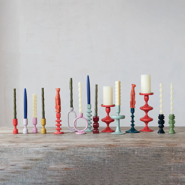 Enameled Aluminum Taper Holder, 4 Colors