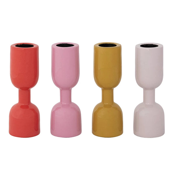 Enameled Aluminum Taper Holder, 4 Colors
