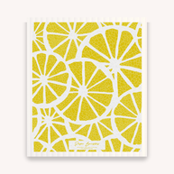 Set of 3 Swedish Dishcloth: Orange Yellow Green Citrus Fruit