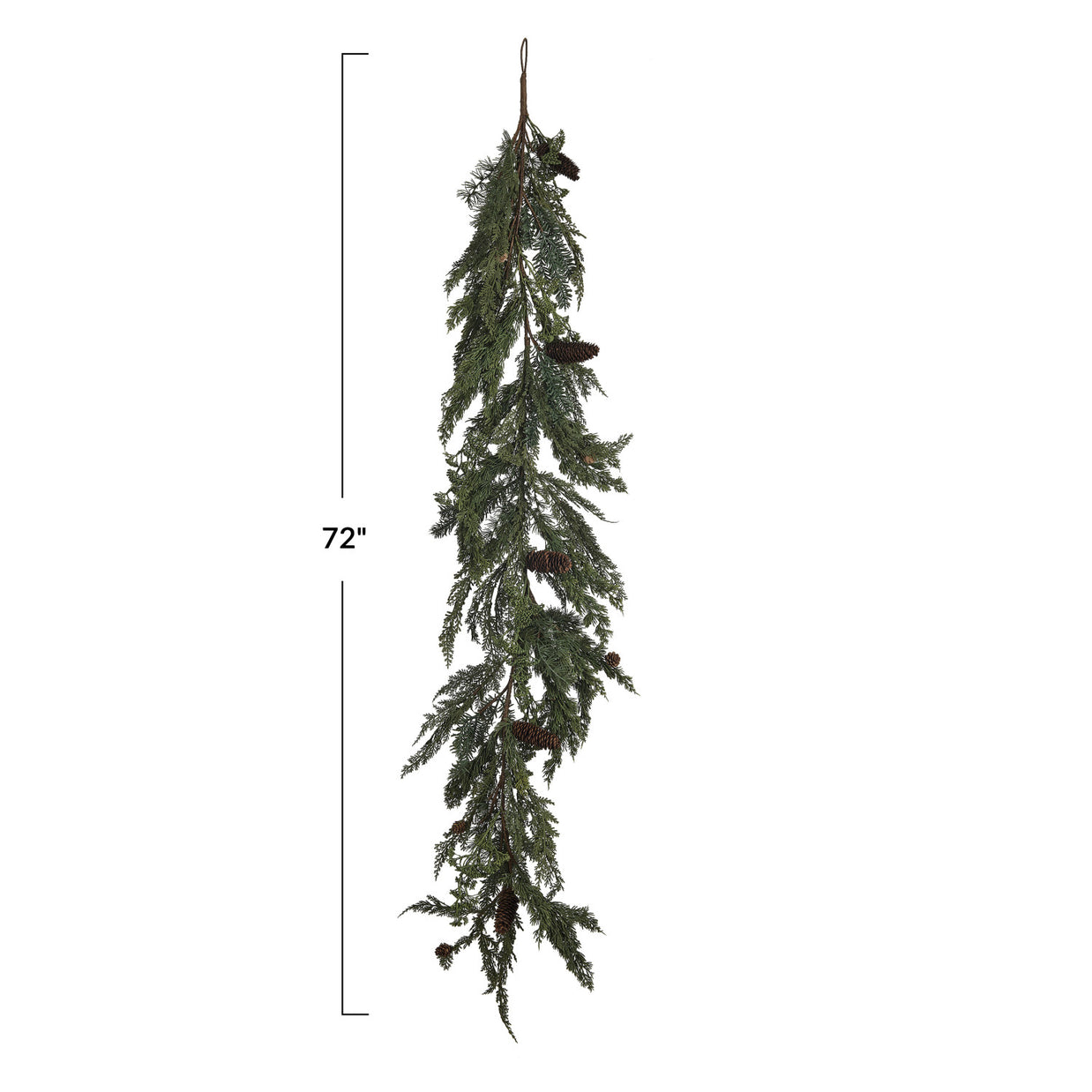 Faux Spruce & Pine Garland w/ Natural Pinecones