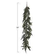 Faux Spruce & Pine Garland w/ Natural Pinecones