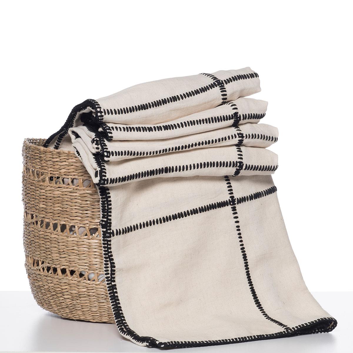 Patchwork Throw - Black