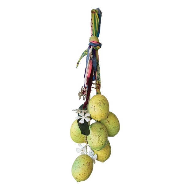 Metal Lemon Ornament Cluster